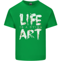 Life is a Dying Art Slogan Pessimist Artist Kids T-Shirt Childrens Irish Green