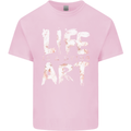 Life is a Dying Art Slogan Pessimist Artist Kids T-Shirt Childrens Light Pink