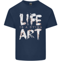 Life is a Dying Art Slogan Pessimist Artist Kids T-Shirt Childrens Navy Blue