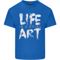 Life is a Dying Art Slogan Pessimist Artist Kids T-Shirt Childrens Royal Blue