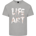 Life is a Dying Art Slogan Pessimist Artist Kids T-Shirt Childrens Sports Grey