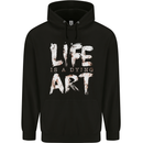 Life is a Dying Art Slogan Pessimist Artist Mens 80% Cotton Hoodie Black