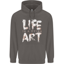 Life is a Dying Art Slogan Pessimist Artist Mens 80% Cotton Hoodie Charcoal