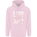 Life is a Dying Art Slogan Pessimist Artist Mens 80% Cotton Hoodie Light Pink
