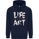 Life is a Dying Art Slogan Pessimist Artist Mens 80% Cotton Hoodie Navy Blue