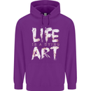 Life is a Dying Art Slogan Pessimist Artist Mens 80% Cotton Hoodie Purple