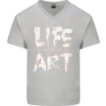 Life is a Dying Art Slogan Pessimist Artist Mens V-Neck Cotton T-Shirt Sports Grey