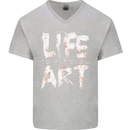 Life is a Dying Art Slogan Pessimist Artist Mens V-Neck Cotton T-Shirt Sports Grey