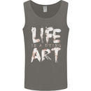 Life is a Dying Art Slogan Pessimist Artist Mens Vest Tank Top Charcoal