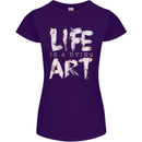 Life is a Dying Art Slogan Pessimist Artist Womens Petite Cut T-Shirt Purple