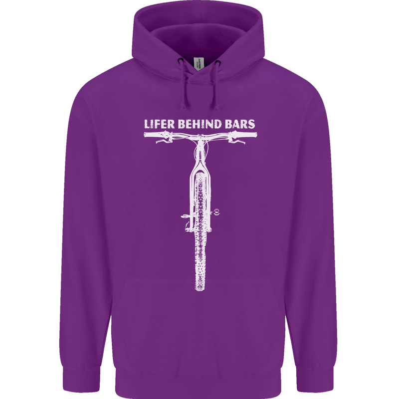 Lifer Behind Bars Cycling Cyclist Funny Childrens Kids Hoodie Purple