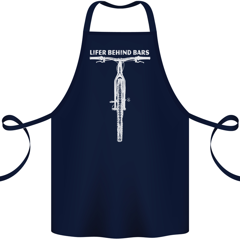 Lifer Behind Bars Cycling Cyclist Funny Cotton Apron 100% Organic Navy Blue