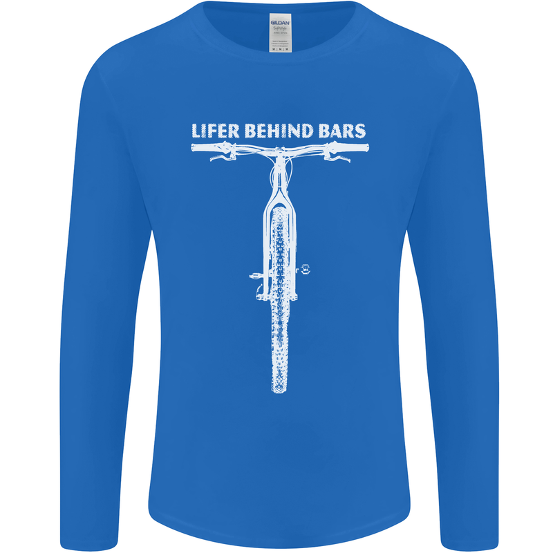 Lifer Behind Bars Cycling Cyclist Funny Mens Long Sleeve T-Shirt Royal Blue