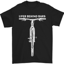 Lifer Behind Bars Cycling Cyclist Funny Mens T-Shirt Cotton Gildan Black