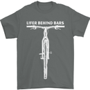 Lifer Behind Bars Cycling Cyclist Funny Mens T-Shirt Cotton Gildan Charcoal