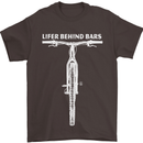 Lifer Behind Bars Cycling Cyclist Funny Mens T-Shirt Cotton Gildan Dark Chocolate