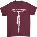 Lifer Behind Bars Cycling Cyclist Funny Mens T-Shirt Cotton Gildan Maroon