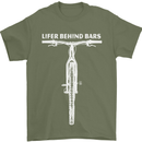 Lifer Behind Bars Cycling Cyclist Funny Mens T-Shirt Cotton Gildan Military Green