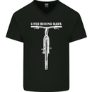 Lifer Behind Bars Cycling Cyclist Funny Mens V-Neck Cotton T-Shirt Black