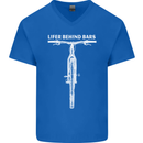 Lifer Behind Bars Cycling Cyclist Funny Mens V-Neck Cotton T-Shirt Royal Blue