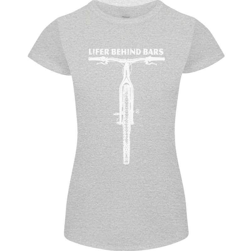 Lifer Behind Bars Cycling Cyclist Funny Womens Petite Cut T-Shirt Sports Grey