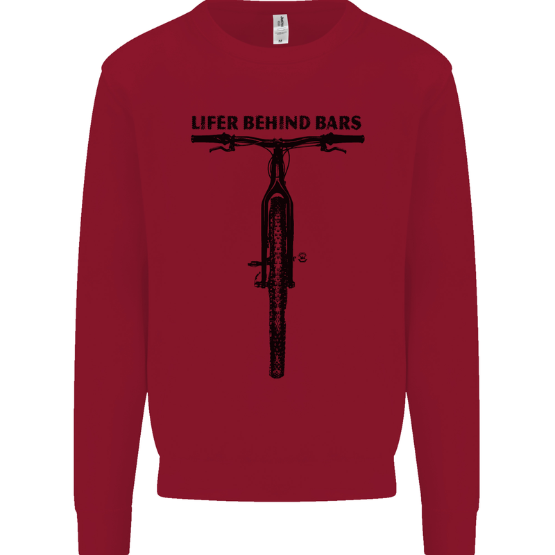 Lifer Behind Bars Funny Cycling Cyclist Kids Sweatshirt Jumper Red
