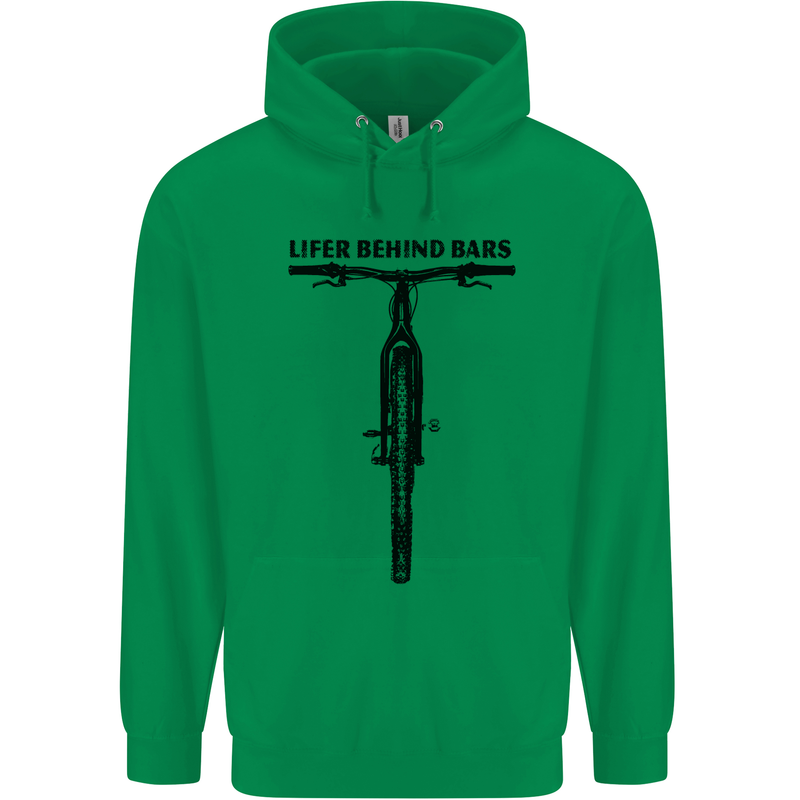 Lifer Behind Bars Funny Cycling Cyclist Mens 80% Cotton Hoodie Irish Green