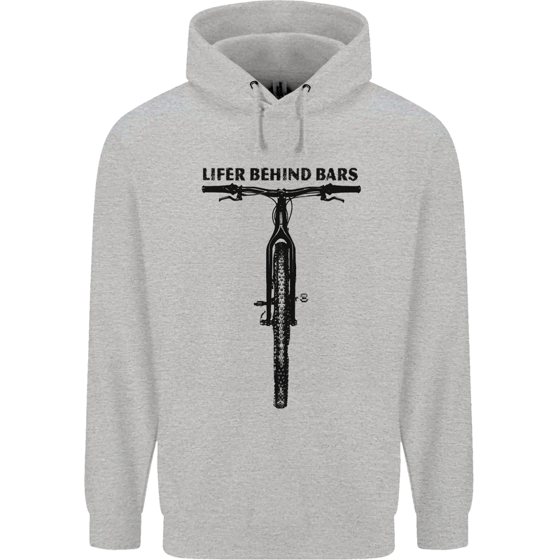 Lifer Behind Bars Funny Cycling Cyclist Mens 80% Cotton Hoodie Sports Grey