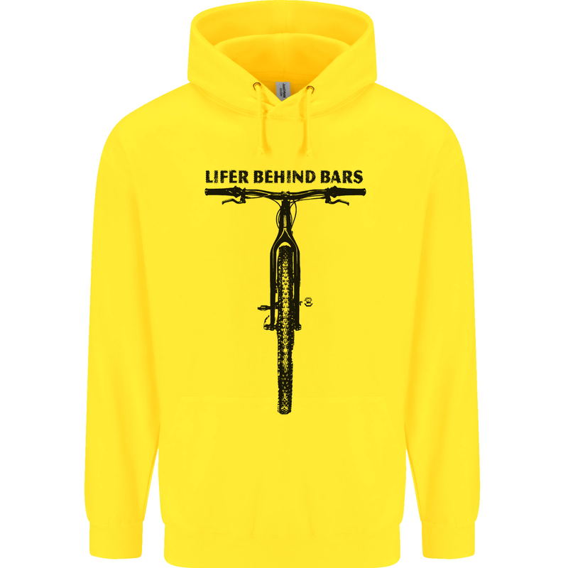 Lifer Behind Bars Funny Cycling Cyclist Mens 80% Cotton Hoodie Yellow