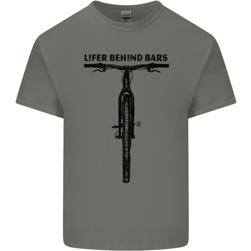 Lifer Behind Bars Funny Cycling Cyclist Mens Cotton T-Shirt Tee Top Charcoal