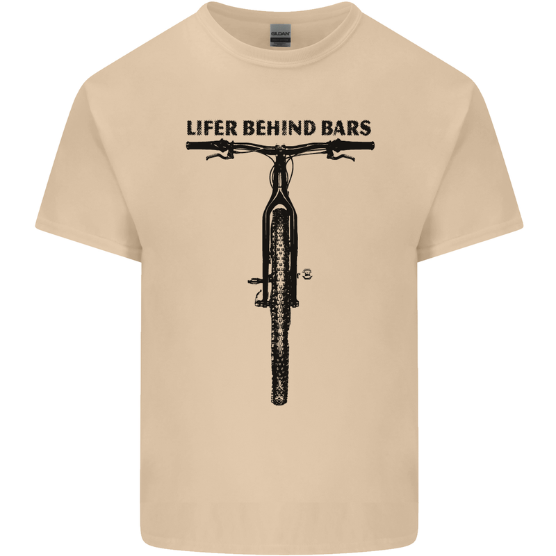 Lifer Behind Bars Funny Cycling Cyclist Mens Cotton T-Shirt Tee Top Sand