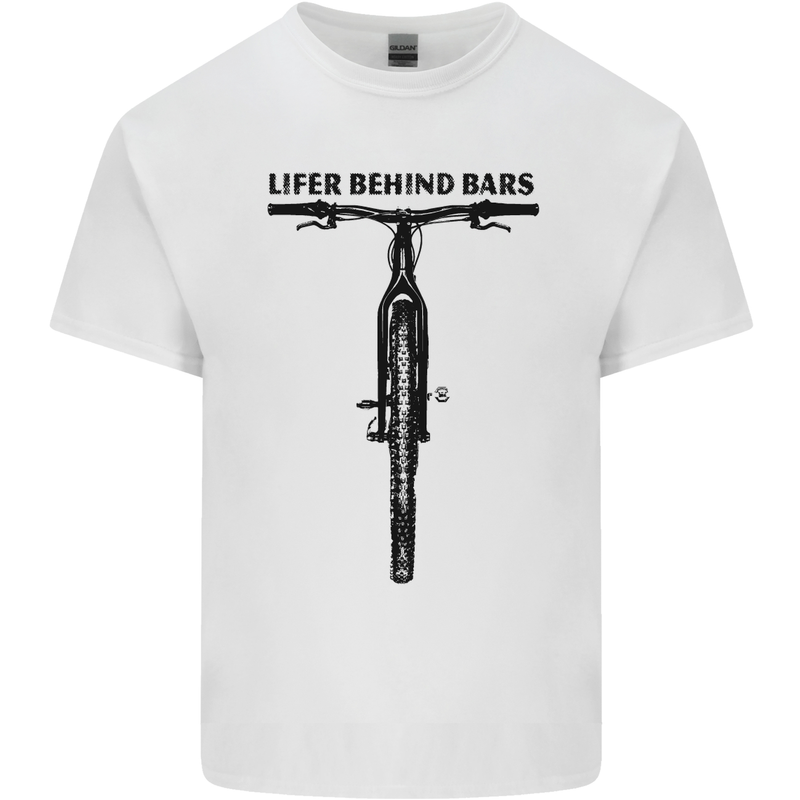 Lifer Behind Bars Funny Cycling Cyclist Mens Cotton T-Shirt Tee Top White
