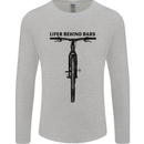 Lifer Behind Bars Funny Cycling Cyclist Mens Long Sleeve T-Shirt Sports Grey