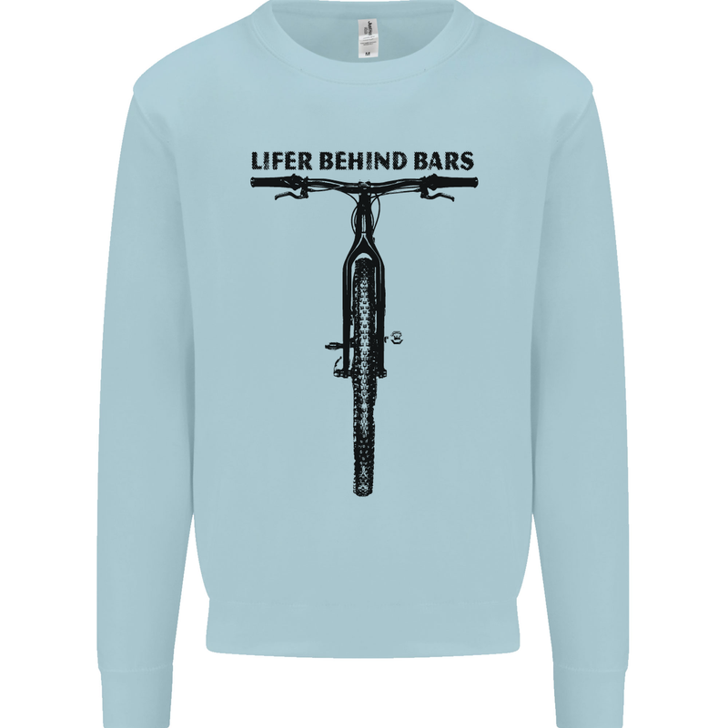Lifer Behind Bars Funny Cycling Cyclist Mens Sweatshirt Jumper Light Blue