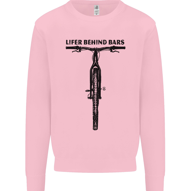 Lifer Behind Bars Funny Cycling Cyclist Mens Sweatshirt Jumper Light Pink