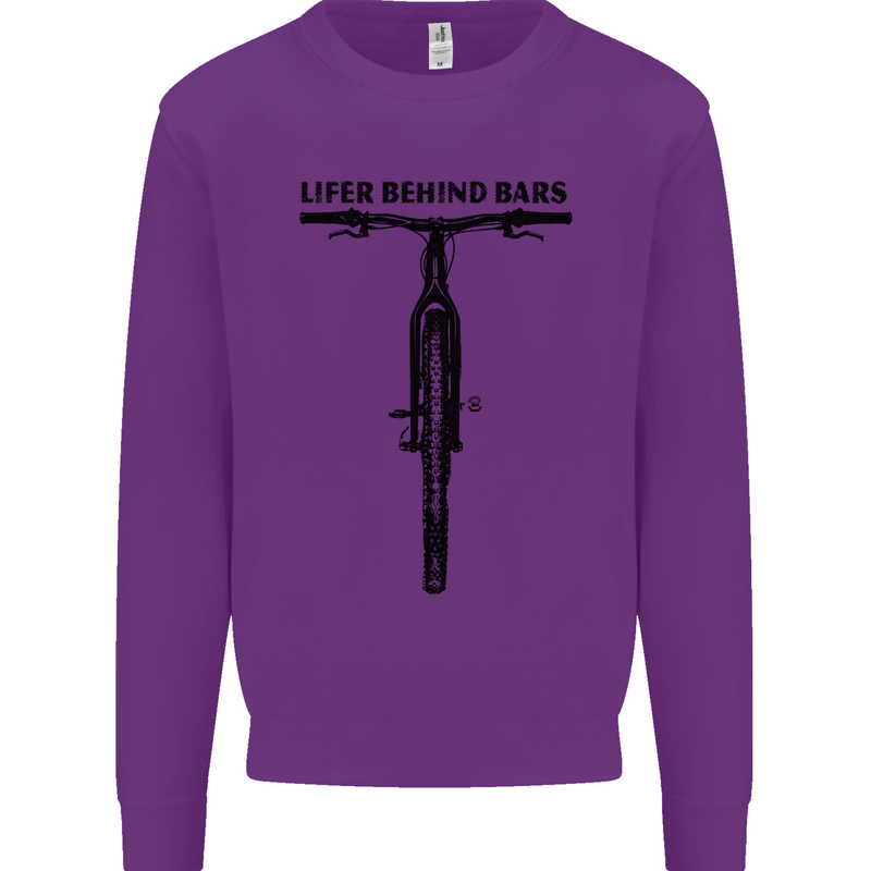 Lifer Behind Bars Funny Cycling Cyclist Mens Sweatshirt Jumper Purple