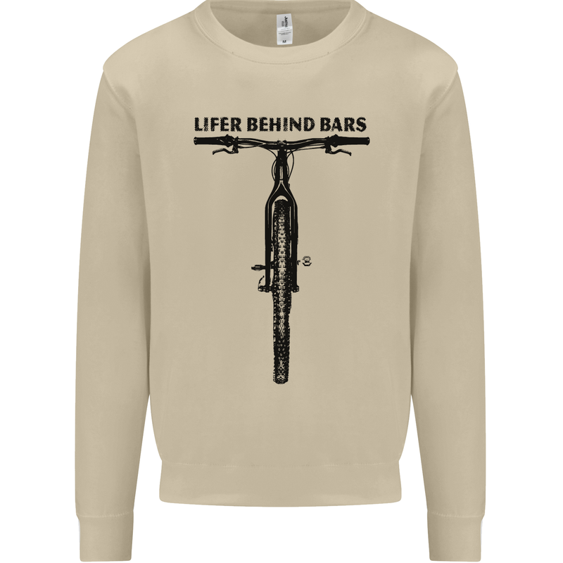 Lifer Behind Bars Funny Cycling Cyclist Mens Sweatshirt Jumper Sand