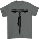 Lifer Behind Bars Funny Cycling Cyclist Mens T-Shirt Cotton Gildan Charcoal