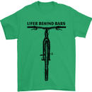 Lifer Behind Bars Funny Cycling Cyclist Mens T-Shirt Cotton Gildan Irish Green