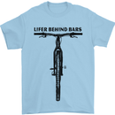 Lifer Behind Bars Funny Cycling Cyclist Mens T-Shirt Cotton Gildan Light Blue