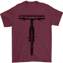 Lifer Behind Bars Funny Cycling Cyclist Mens T-Shirt Cotton Gildan Maroon