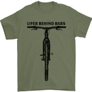 Lifer Behind Bars Funny Cycling Cyclist Mens T-Shirt Cotton Gildan Military Green