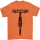 Lifer Behind Bars Funny Cycling Cyclist Mens T-Shirt Cotton Gildan Orange