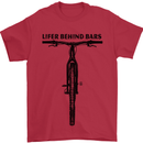 Lifer Behind Bars Funny Cycling Cyclist Mens T-Shirt Cotton Gildan Red