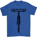 Lifer Behind Bars Funny Cycling Cyclist Mens T-Shirt Cotton Gildan Royal Blue