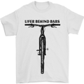 Lifer Behind Bars Funny Cycling Cyclist Mens T-Shirt Cotton Gildan White