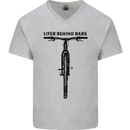 Lifer Behind Bars Funny Cycling Cyclist Mens V-Neck Cotton T-Shirt Charcoal