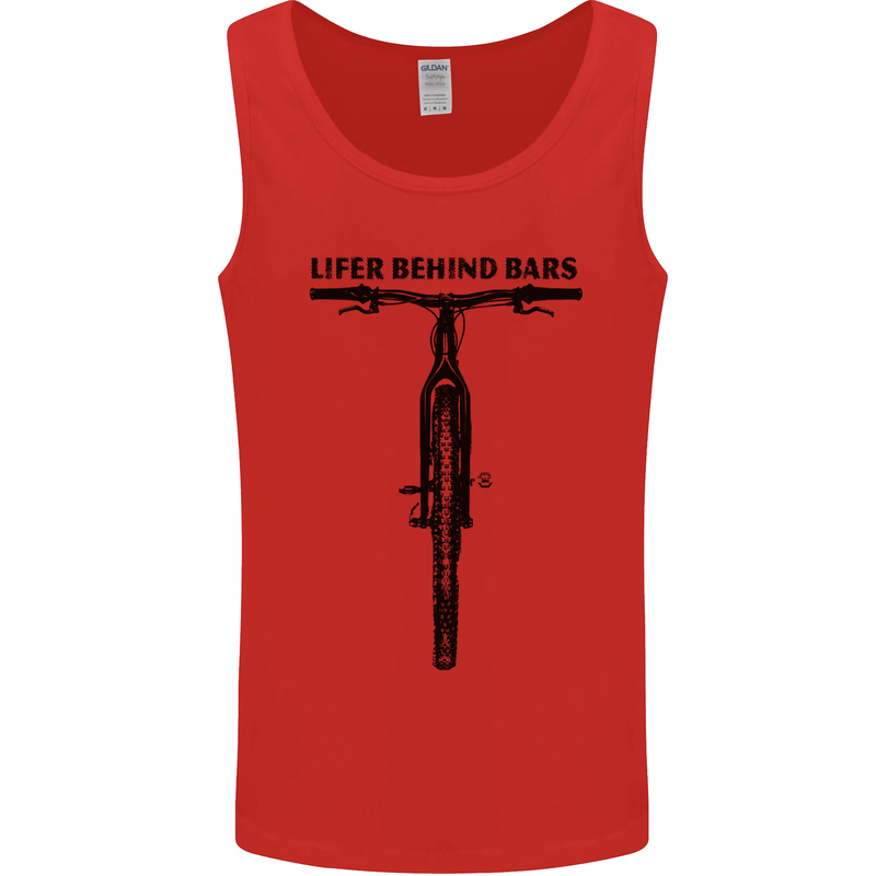 Lifer Behind Bars Funny Cycling Cyclist Mens Vest Tank Top Red