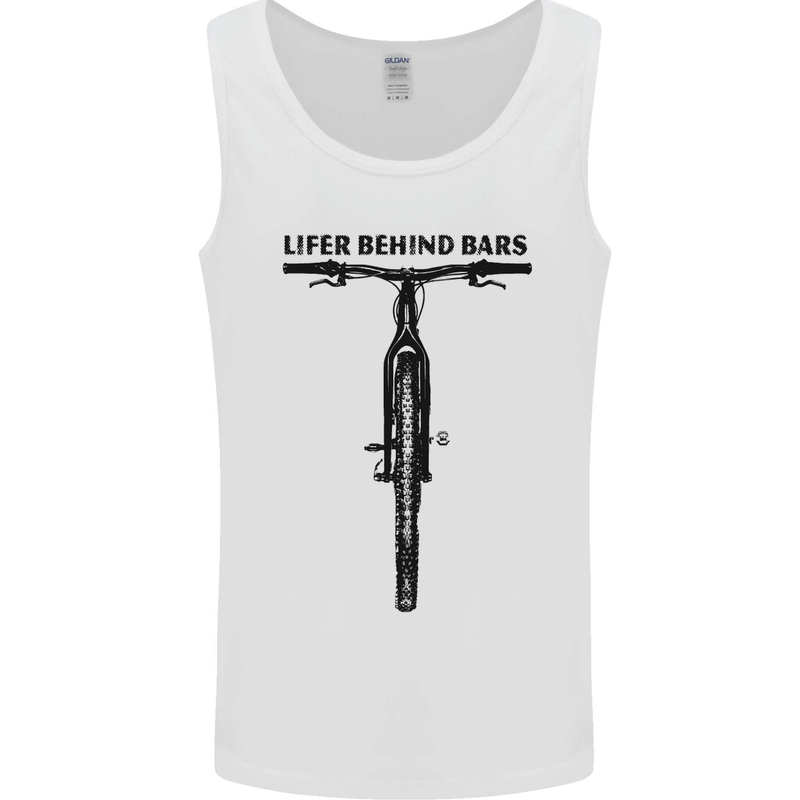 Lifer Behind Bars Funny Cycling Cyclist Mens Vest Tank Top White