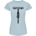 Lifer Behind Bars Funny Cycling Cyclist Womens Petite Cut T-Shirt Light Blue